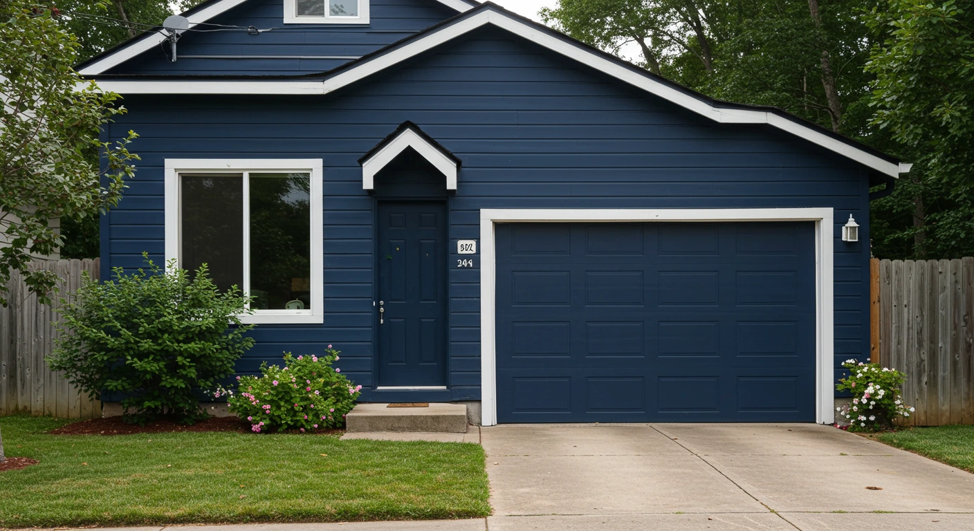 satin with navy house 