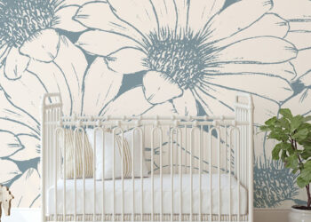 Bedroom Wallpaper and Spa-Like Bathroom Style