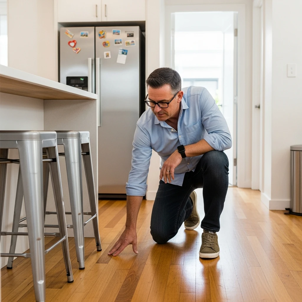 A man checking the flooring​